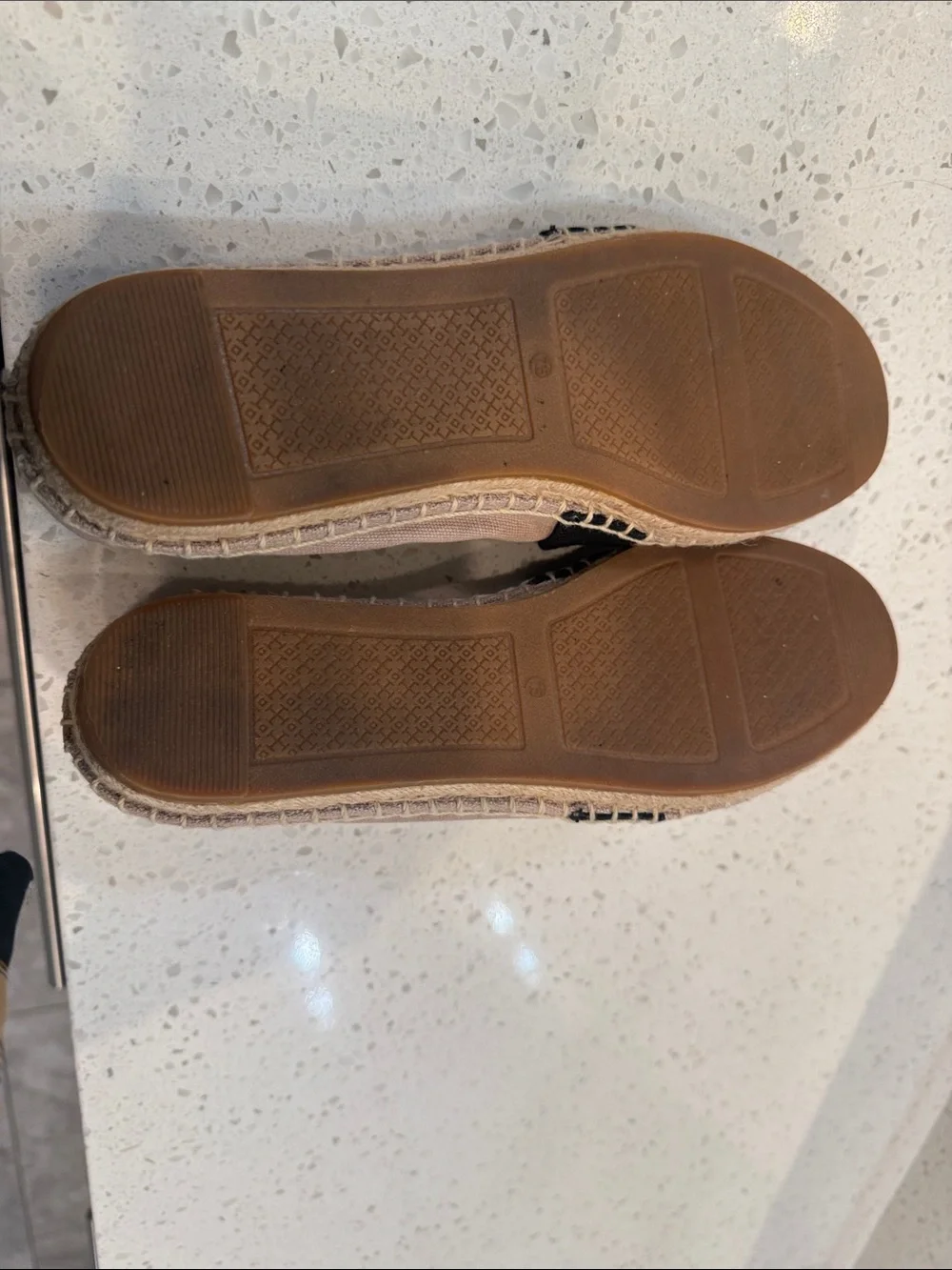 Tory Burch Ines Canvas Espadrille Flats Black and Cream